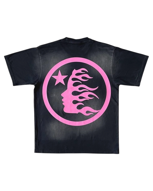 PLAYERA HELLSTAR CRISTALES ROSA