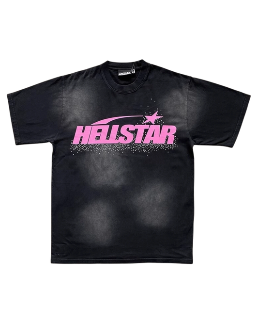 PLAYERA HELLSTAR CRISTALES ROSA