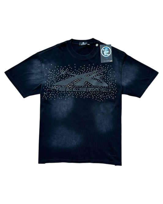 PLAYERA HELLSTAR CRISTALES BLACK LOGO