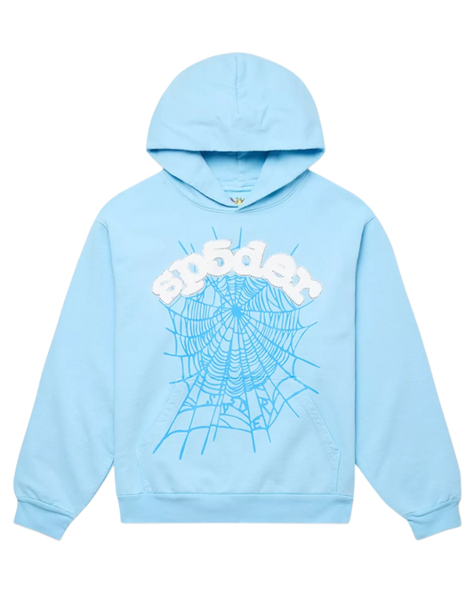 HOODIE SP5DER WEB SKY BLUE